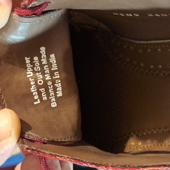 Stacy Adams Gabino Mens' Embossed Leather Oxford Shoes, Burgundy - Picture 6 of 8